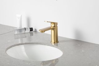 Смеситель для раковины Gappo G1028-3 золотой сатин